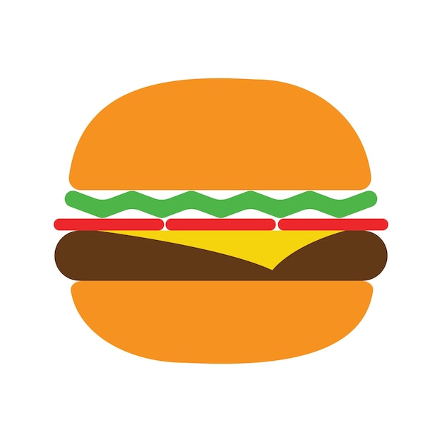 Burger-symbol saftige leckere hamburger-vektorillustration auf weißem hintergrund