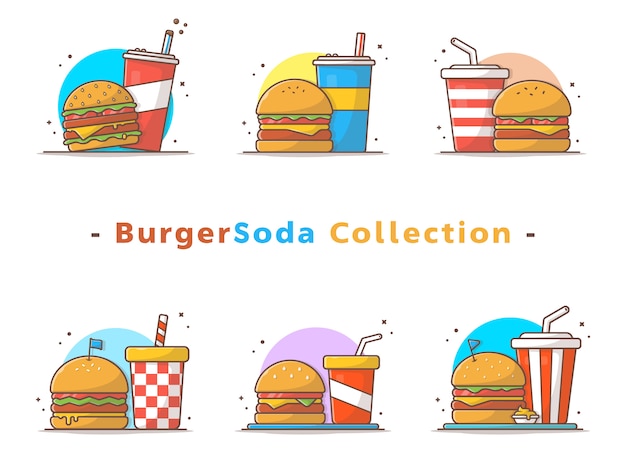 Burger- und soda-sammlung