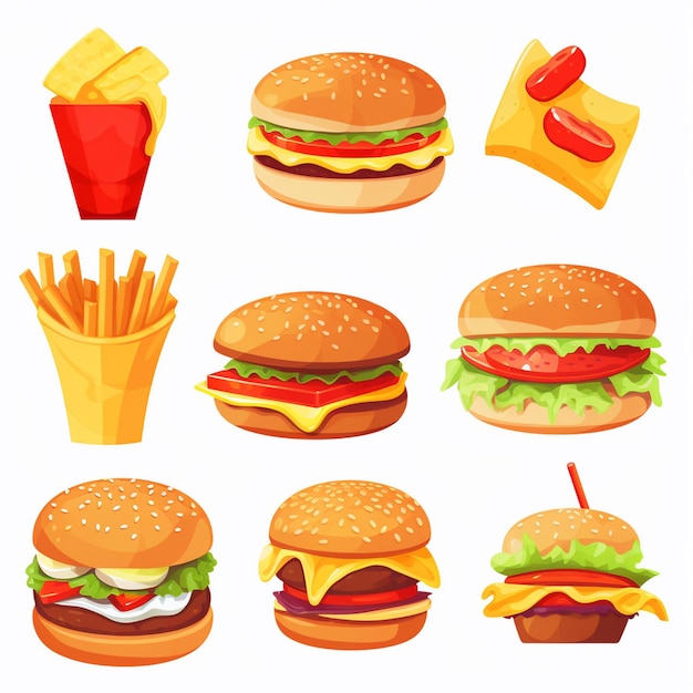 Burger-Vektor-Symbol, Essen, Hamburger, Illustration, Schnellmenü, Restaurant, Pizza, Sandwich, Mittagessen