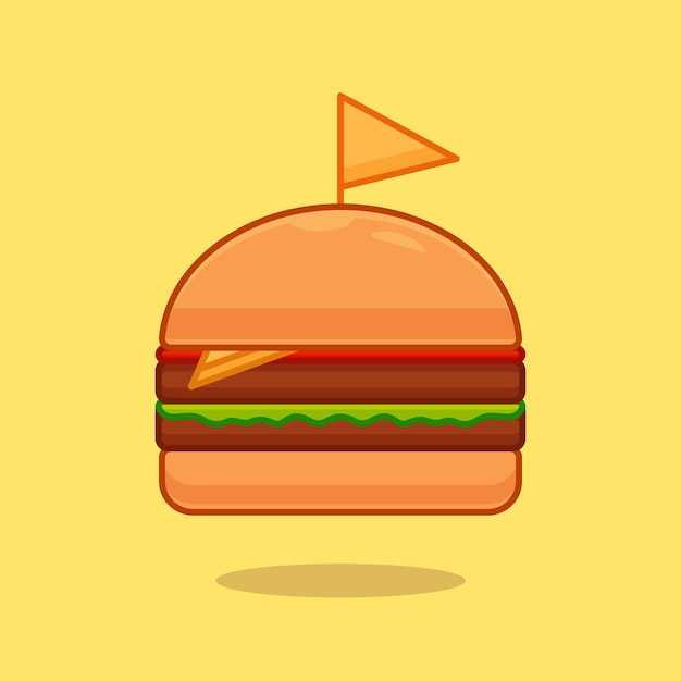 Burger-vektorgrafiken auf isoliertem objekt einfaches logo-konzept