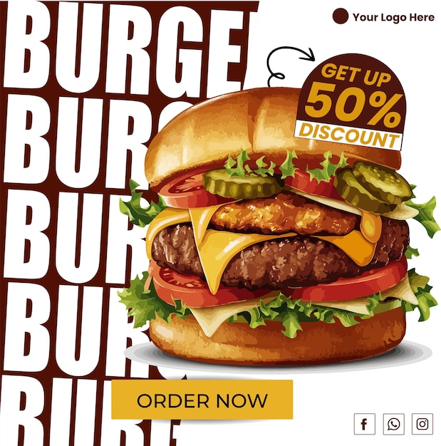 Burger-Vorlage für Social-Media-Post-Design