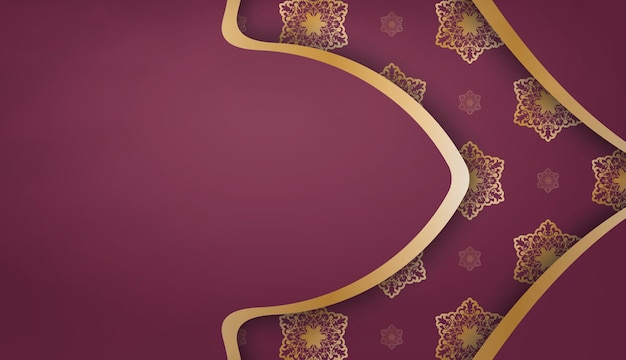 Burgunder-hintergrund mit luxuriösem goldmuster für das design unter ihrem logo