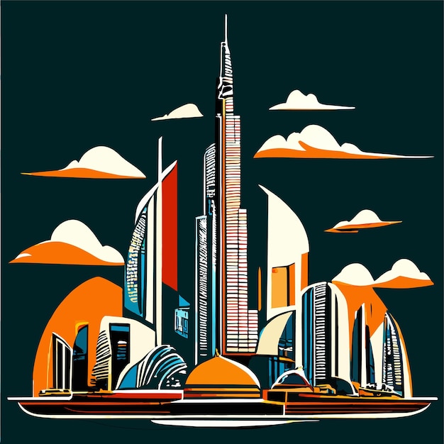 Burj khalifa vektor-illustrations-doodle