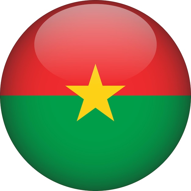 Vektor burkina faso 3d abgerundete flaggenschaltfläche