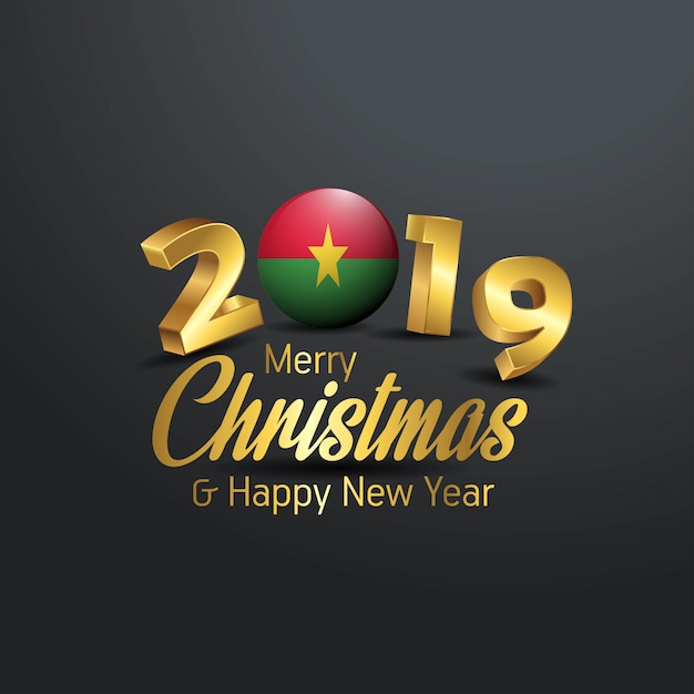 Burkina faso flag 2019 frohe weihnachten typografie