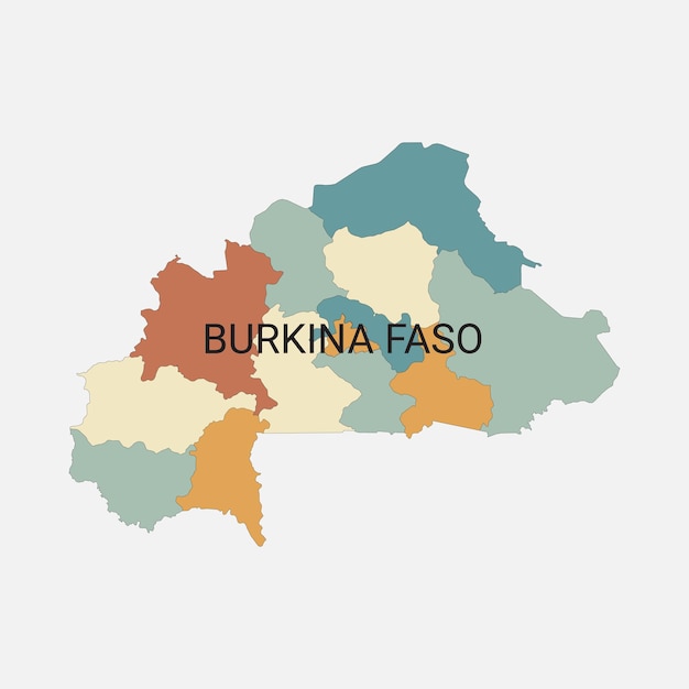 Burkina Faso-Vektorkarte mit Verwaltungsgliederungen