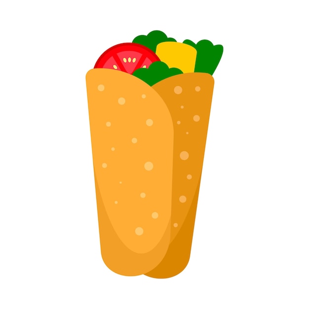 Burrito-symbol flache illustration des burrito-vektorsymbols für webdesign