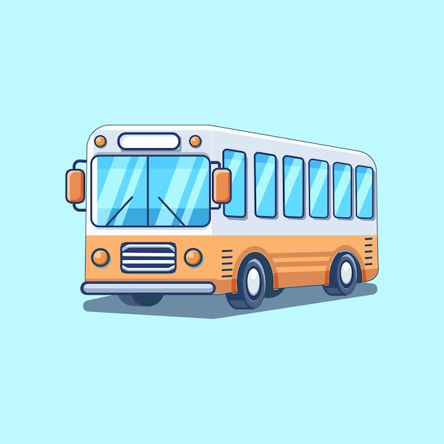 Bus Cartoon Vector Icon Illustration Transport Icon Konzept Isolierter Premium Vector