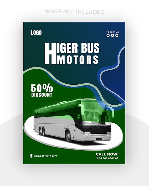 Bus-flyer-unternehmen und soziale medien geschäftspost-design-vorlage