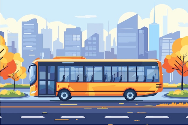 Vektor bus-illustration bus für den personenverkehr stadt- und fernverkehr