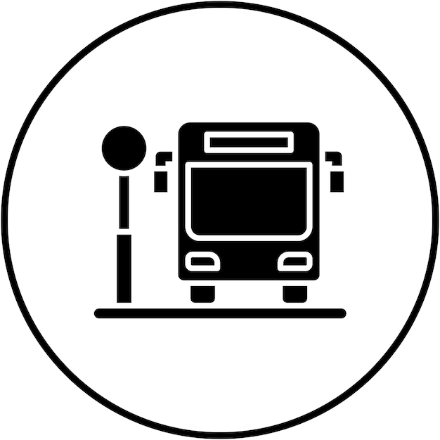 Bus-stopp-vektor-symbol kann für smart city-ikonen verwendet werden