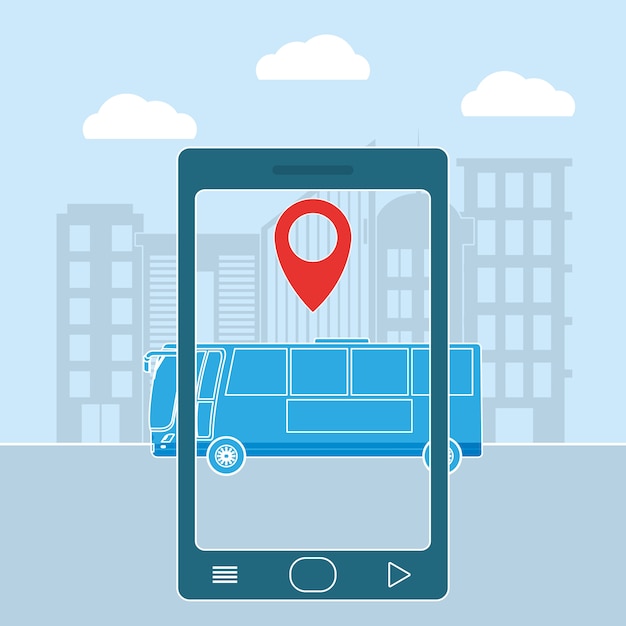 Busbahnhof Standort von Smartphone