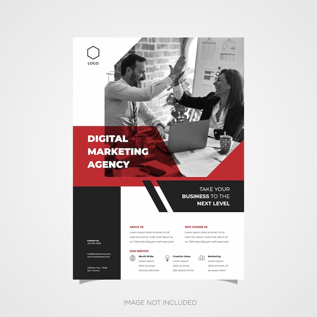 Business agency marketing design flyer vektor vorlage