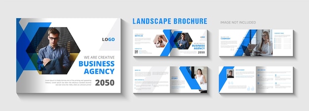 Business Agentur Landschaft bifold Broschüre Template-Design