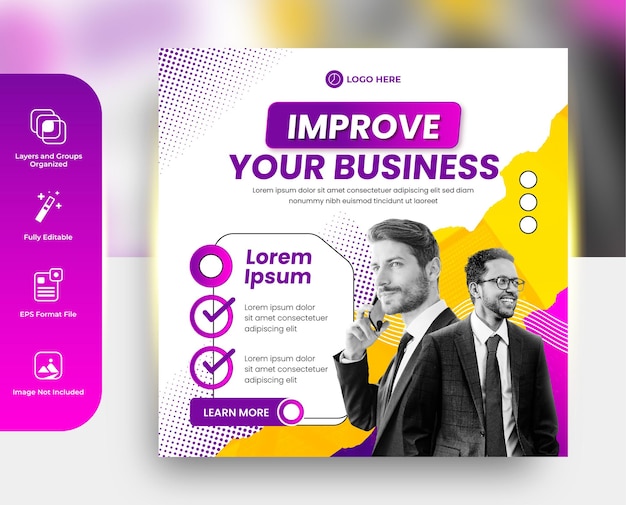 Vektor business agentur webinar social media poster oder cover banner post template design