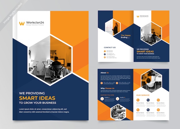 Business Bi-Fold Broschüre Premium Vorlage