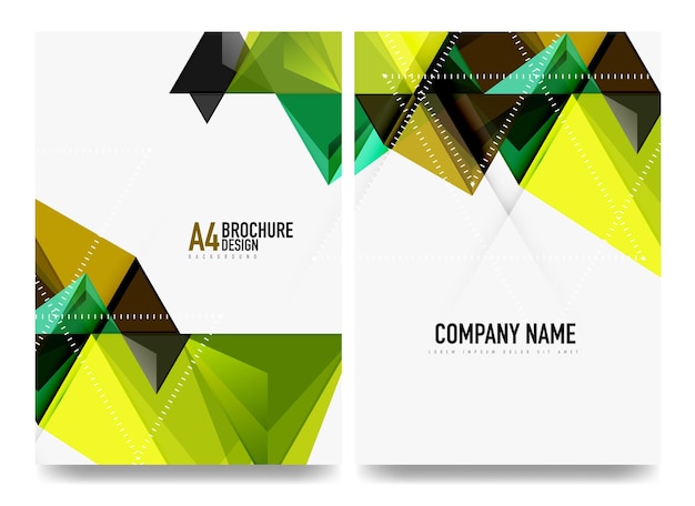 Business-Broschüre-Cover-Layout-Flyer-A4-Vorlage Dreieckiges geometrisches Design