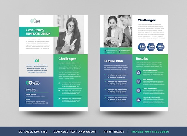 Business case study design oder marketing sheet document design