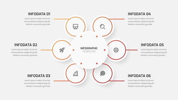 Business Central Circle Infografik-Präsentation mit Gradient Color Circle Label 3 Option und Symbol
