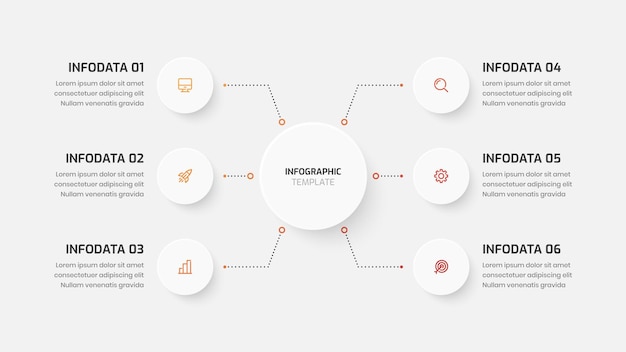 Business Central Circle Infografik-Präsentation mit Gradient Color Circle Label 3 Option und Symbol