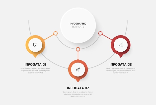 Business central circle infografik-präsentation mit gradient color circle label und symbol