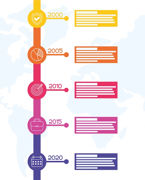 Vektor business circular time line infografiken mit jahren