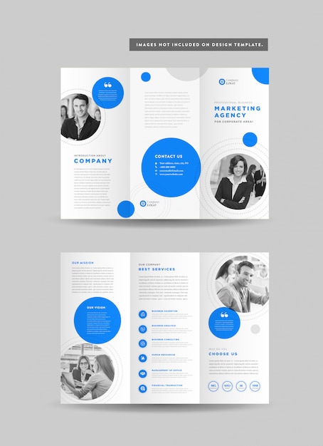 Vektor business dreifach gefaltete broschüre design | dreifach gefalteter flyer | handout design | werbematerial design