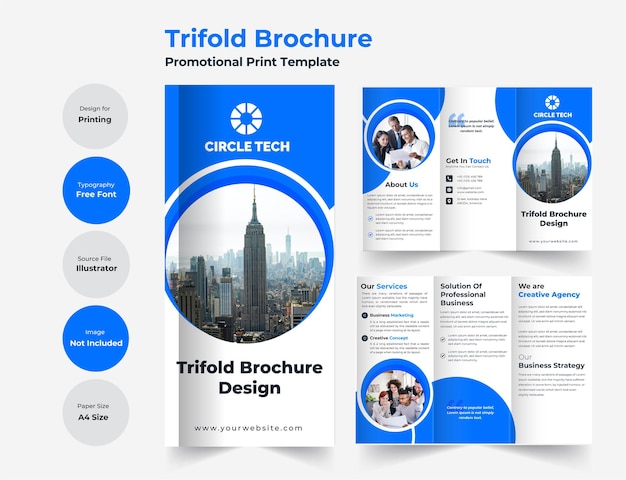 Business dreifach gefaltete Broschürenvorlage mit modernem Design