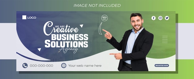 Business-Facebook-Cover und Web-Banner-Vorlage für Agenturen für digitales Marketing