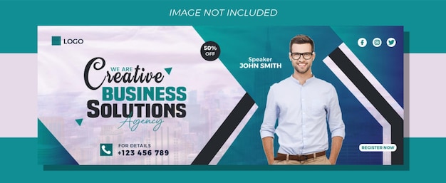 Business-Facebook-Cover und Web-Banner-Vorlage für Agenturen für digitales Marketing