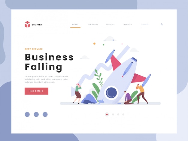 Business fallende landing page vorlage