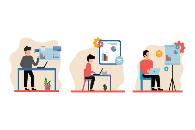 Business Flat Bundle Design Illustration