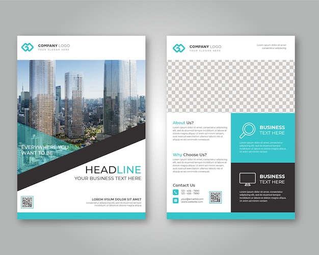Business Flyer Vorlage schwarz blau