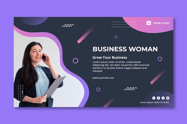 Vektor business frau banner vorlage