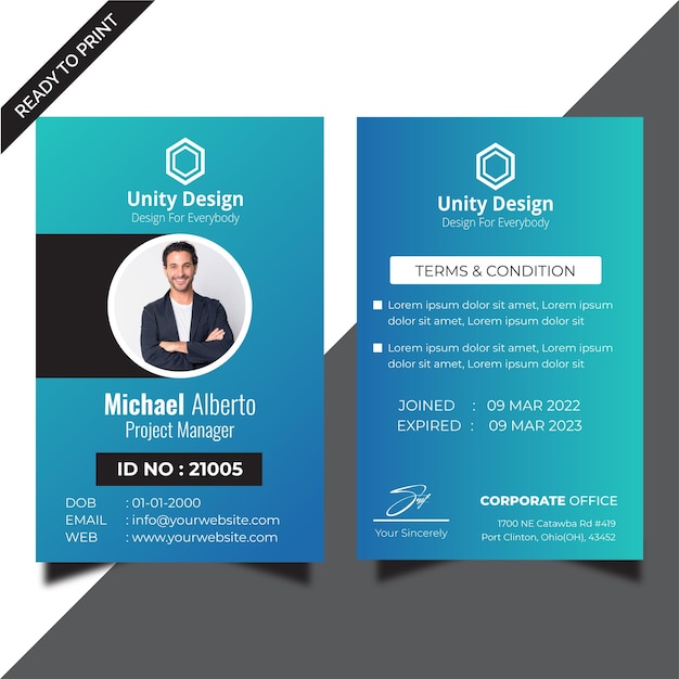 Business-id-kartenvorlage design