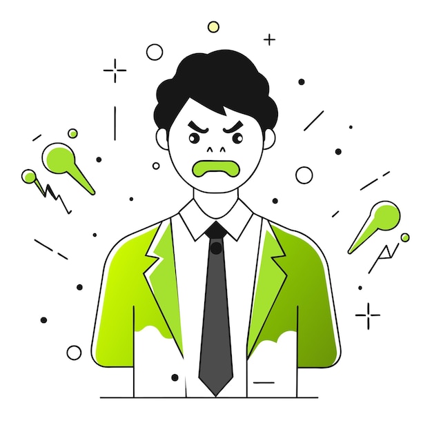 Business-Illustration des wütenden Mannes