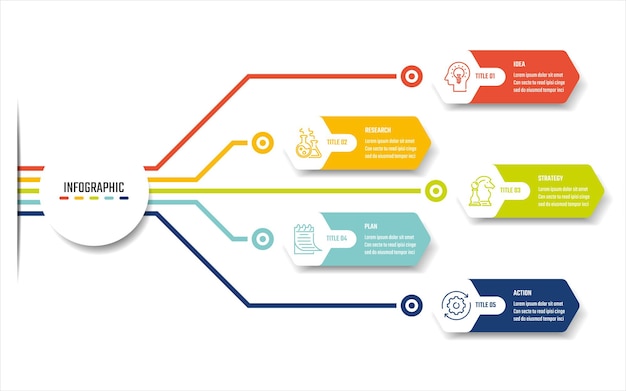 Business-infografik-design 5-schritte-timeline-vektor-illustrationen