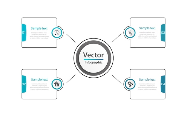 Vektor business-infografik-design-vorlage mit 4 optionen