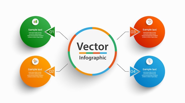 Business-infografik-design-vorlage mit 4 optionen