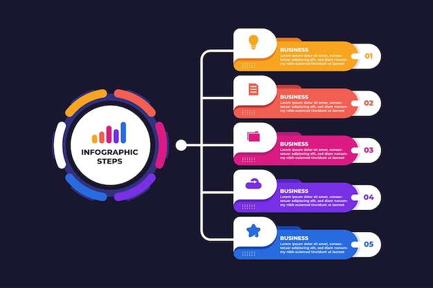 Business-infografik-listenvorlage