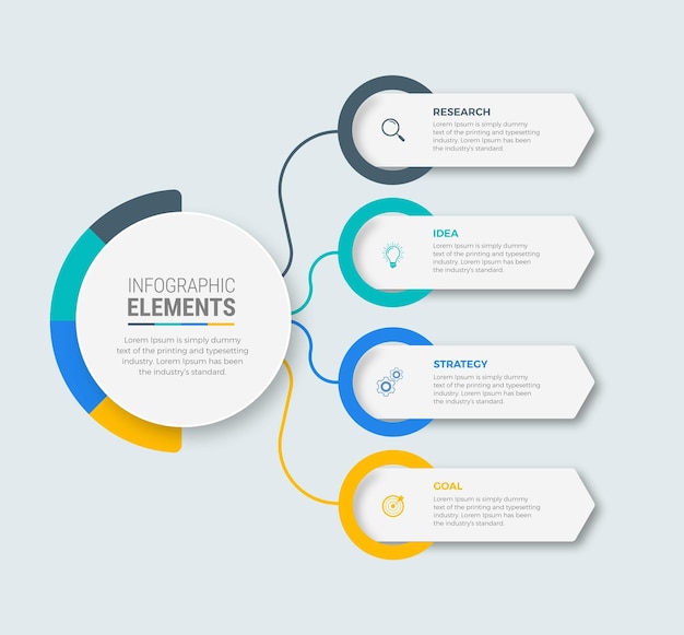 Business-infografik-template-design-symbole 4 optionen oder schritte
