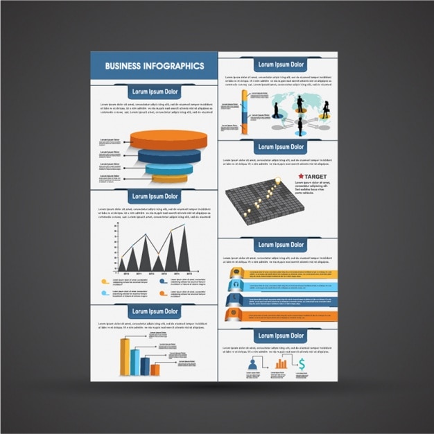 Business-infografik-vorlage in orange und blau-töne