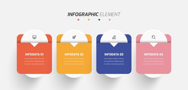 Business-Infografik-Vorlage kreatives Design mit abstraktem Etikettensymbol und 3 Nummern für die Präsentation