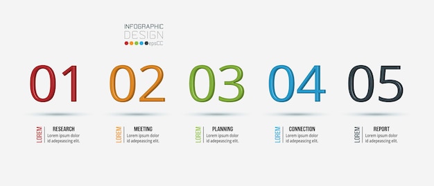 Business-infografik-vorlage mit schritt- oder optionsdesign.