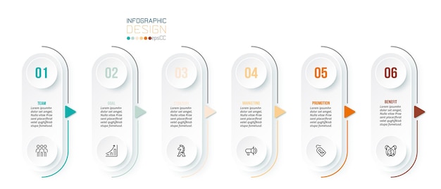 Business-infografik-vorlage mit schritt- oder optionsdesign.