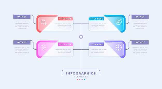 Business-infografik-vorlage mit vier schritten
