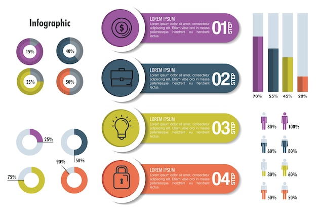 Business-infografik vorlage symbole