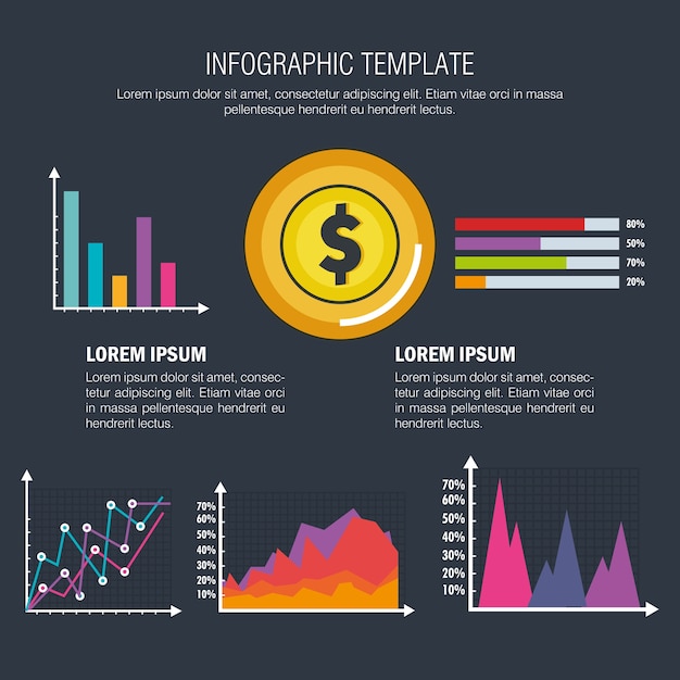 Business-infografik vorlage symbole