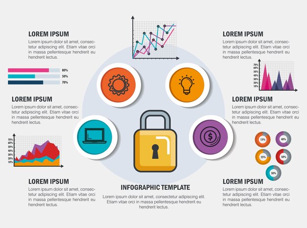 Business-infografik vorlage symbole