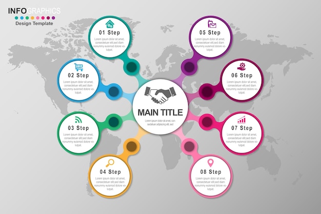 Business-Infografiken, kreative Grafik, 8 Schritte